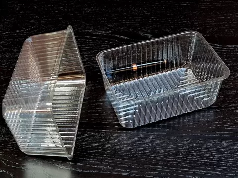 Caserola din plastic transparent pentru prajituri, biscuiti, fructe, legume M4383