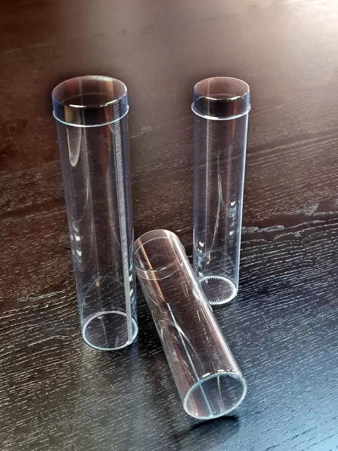 Cutii rotunde plastic transparent 3.7 cm si 4,5 cm